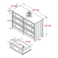 thumbnail image 3 of Classic 6-Drawer Oakland Wood Dresser - White, 3 of 12