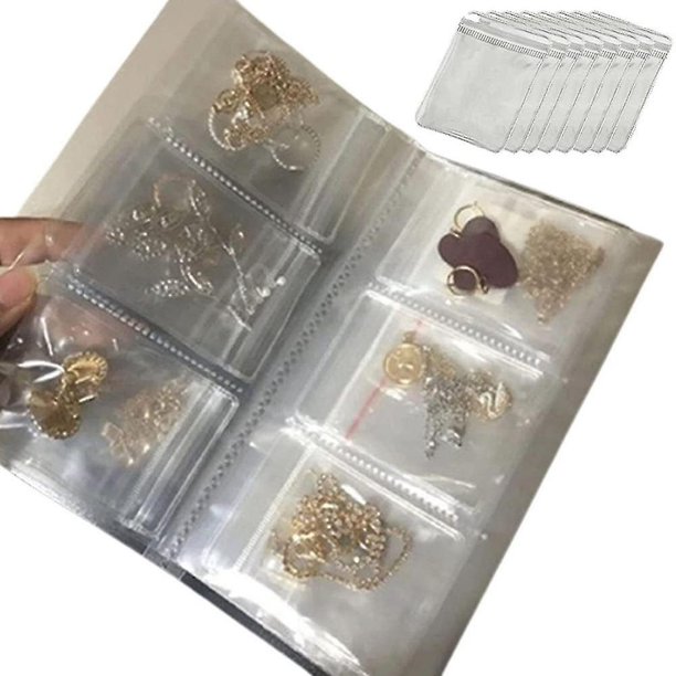 Bolsa de PVC Transparente para Joyas WEIHJMXG Organizador de Joyas y Pendientes
