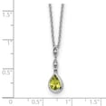 thumbnail image 4 of Auriga Fine Jewelry 925 Sterling Silver Rhodium-Plated Diamond and Peridot Necklace for Women 18", 4 of 6