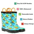 thumbnail image 6 of Landchief Toddler Rain Boots, Kids Rain Boots Waterproof Rubber Boots for Girls and Boys with Fun Patterns and Easy-On Handles, Size 3, Skateboard Croc, 6 of 7