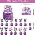thumbnail image 4 of 30 PCS For Kuromi Cartoon-Themed Party Decorations and Favors Set – Backdrop, 16 Balloons, and 13 Cupcake Toppers for Celebration Birthday Parties Supplies, 4 of 7