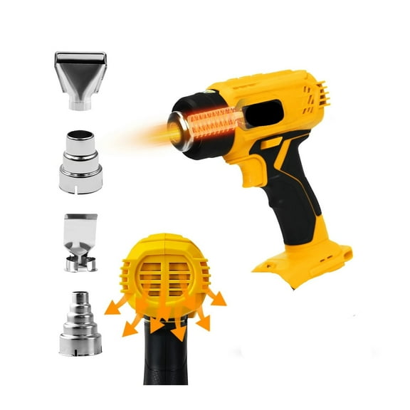 400W Cordless Heat Gun for 20V Battery 500°C Cordless Handheld Hot Air Gun with 4 Nozzles for DIY Crafts (No Battery) ,Variable Temperature