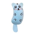 thumbnail image 2 of Cartoon Expression Catnip Plush Toy Soft Teething Chew Toy for Cats Self-entertainment Interactive Pouncing Pet Accessory, Blue, 2 of 8