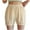 Womens Beige Shorts, variant on Olyvenn Holiday Stylish Women's High Waist Pleated Bloomers Shorts with Ruffle Hem Bowknot Shorts for Women Trendy Black 16