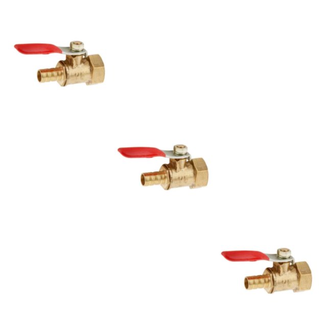 Thinsony Various Type Ball Valve Threaded Brass Valve Ball 16mm 8mm Red 3Set