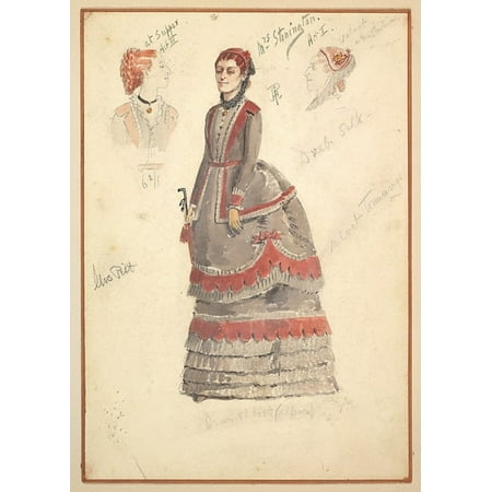 Costume Designs for Mrs Stonington for Act I and Act III Poster Print by Percy Anderson (British 185051–1928 London) (18 x 24)