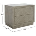 thumbnail image 3 of SAFAVIEH Couture Steve Contemporary Nightstand with 2 Drawers, Light Grey, 3 of 14