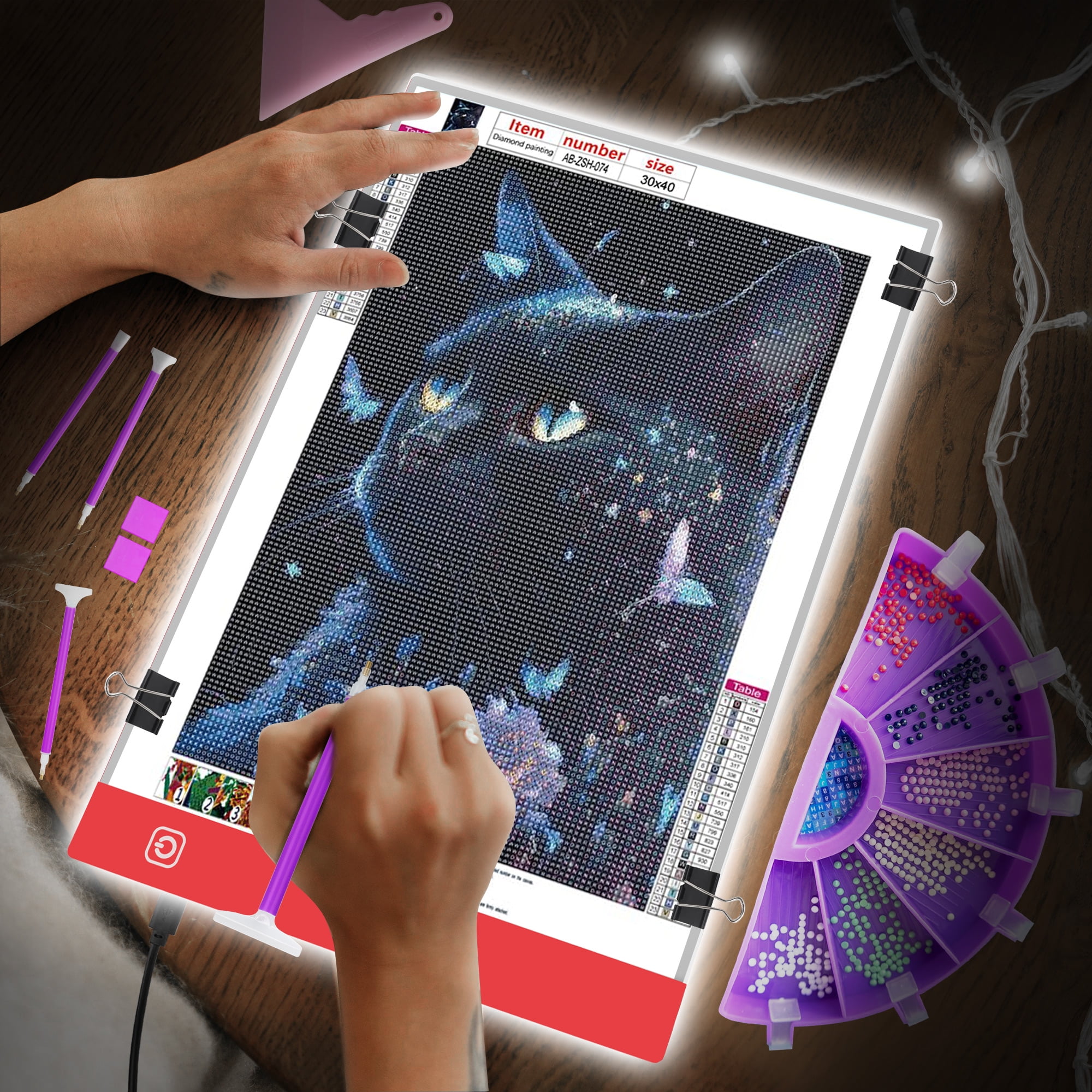 EEEkit A4 LED Light Pad for Diamond, 5D Diamond Painting Accessories Full Drill for Adults