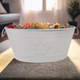 thumbnail image 3 of BREKX Home + Party Metal Indestructible Dog Toy Bin in Hammered White 18"L x 13"W x 7.5"H, 3 of 11