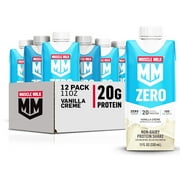 Muscle Milk Zero Protein Shake, Vanilla Creme, 11 fl oz Carton, 12 Pack