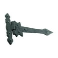 thumbnail image 4 of Renovators Supply Strap Hinge 9" Black Wrought Iron Spear Tip Flush Mount Heavy Duty Strap Gate and Door Hinges w/Hardware Pack of 6, 4 of 9