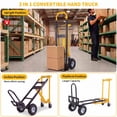 thumbnail image 6 of Veeboto Hand Truck Dolly Cart, 1000lbs 3-in-1 Industrial Convertible Hand Truck with Inflatable Wheels, for Office/Moving/Travel Yellow, 6 of 7