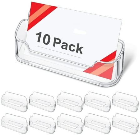 DIY.STORE Clear Business Card Holder, 10 Pack, New