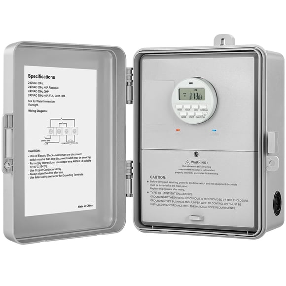 Temporizador SURAIELEC de 40 amperios, 240 V, 3 HP, programable durante 7 días