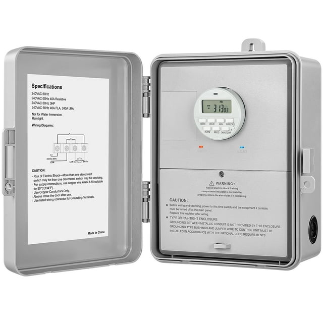 Temporizador SURAIELEC de 40 amperios, 240 V, 3 HP, programable durante 7 días