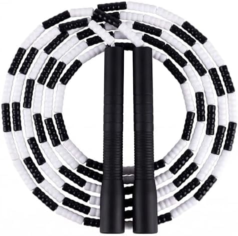YUEDONG Soft Beaded Jump Rope - World Champion Luke Boon Recommended, Adjustable Tangle-Free, Pain-Free TPU Beads & Anti-Slip Long Handles, Fitness Workout for Adults Kids with Carry Bag