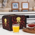 thumbnail image 5 of KLL Red Skull Spider Print 4 Slice Toaster Dust Covers Kitchen Small Appliance Cover with 2 Pockets,Can hold Jam Spreader Knife & Toaster Tongs (12.4 x 10.6 x 8.2), 5 of 6