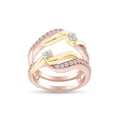 thumbnail image 2 of AFFY 0.50CT Moissanite Diamond Two Tone Wedding Ring Guard Enhancer 14K Rose Gold over Silver-8.5, 2 of 8