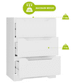 thumbnail image 5 of Homfa 3 Drawers White Dresser, 23.6'' W Nightstand Chest of Drawer with Cutout Handles for Living Room, 5 of 7