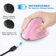 thumbnail image 5 of Ratón Óptico Vertical Ergonómico Recargable de Modo Dual USB 2.4G Inalámbrico + Bluetooth para Computadora Portátil Rosa, 5 of 5