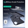 thumbnail image 4 of Pour iPhone 16 Pro Max Étui avec Support, Protection de Qualité Militaire 7X, Étui de Téléphone Magnétique Robuste, Compatible avec Accessoires MagSafe, Série Cyber, Noir, Noir, 4 of 5