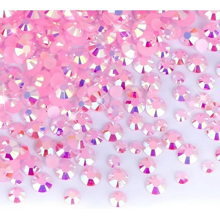 

15000 Pcs Pink AB Rhinestones SS20/5mm Pink Rhinestones Flatback Bulk Non-Hotfix Crystal Pink Round Jelly Rhinestones for Crafts Makeup Nails Face Tumblers Clothes Shoes Handmade Decoration