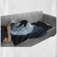 thumbnail image 6 of Halloween Soft Flannel Fleece Throw Blanket, Realistic Zombie Earth Soil Full Moon Bat Horror Story October Twilight Themed, Cozy Plush for Indoor and Outdoor Use, 70" x 90", Blue Black, by Ambesonne, 6 of 6