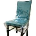 thumbnail image 1 of Jinsinto Plastic Dining Chair Cover with Back, Clear PVC Seat Seat Protector Waterproof Cover, Fits 57.5*50cm (1 Pack), 1 of 5