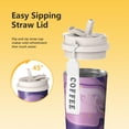 thumbnail image 3 of 18oz Travel Coffee Mug, 316 Stainless Steel Vacuum Insulated Tumbler with 2-in-1 Straw Lid & Strap, Liquid & Marble Print, 3 of 6