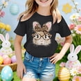 thumbnail image 2 of LRen Easter Shirts for Girls Cartoon Bunny Short Sleeve T Shirts Loose Happy Easter Preppy Tops Tee for Toddler & Kids, 2 of 5