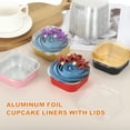 thumbnail image 4 of 40Pack 10oz Disposable Mini Cake Pans with Lids and Spoons for Baking Cupcakes Red, 4 of 6