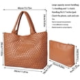 thumbnail image 3 of Bolso de mano tejido JOTOFIT para mujer de piel vegana con monedero, 3 of 7