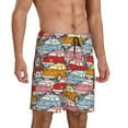 thumbnail image 2 of Uemuo Cute Cars Pattern Men's Short Pajama Pants – Soft & Breathable Lounge Shorts, Elastic Waistband with Pockets, Lightweight Sleepwear for All-Season Comfort-Large, 2 of 6