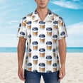 thumbnail image 2 of Haiem Coffee To Go Pattern Printed Hawaiian Shirt for Men - Men’s Casual Beach Summer Shirts - Stretch Fabric with Modern Fit-Small, 2 of 7