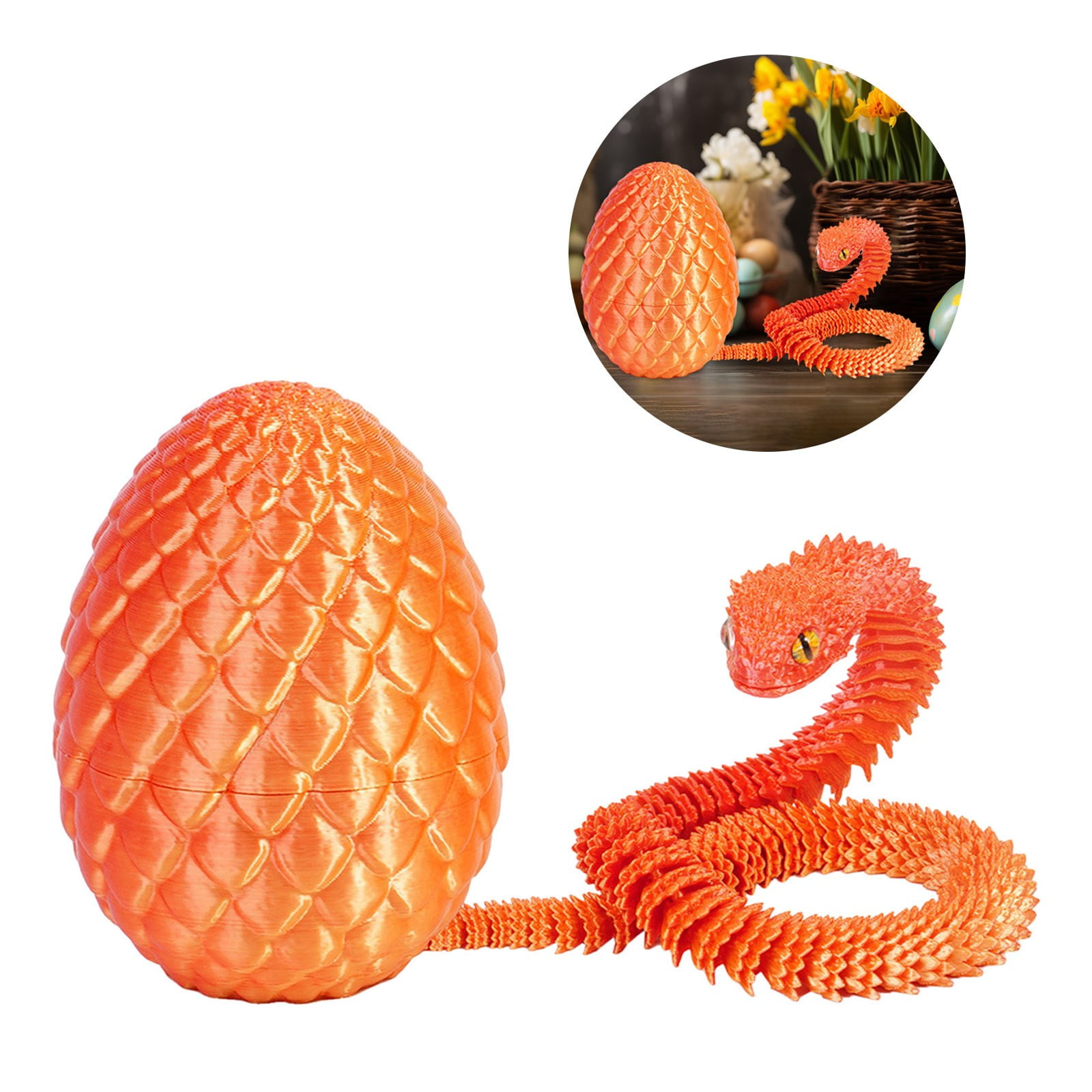 3D Printed Dragon Eggs with 11.8in Dragon Inside,Mystery Egg Set Articulated Fidget Ornament,Home Office Decor Executive Desk Gifts