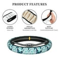 thumbnail image 6 of Gaeub Blue Floral with Butterflies Breathable Stretch Elastic Steering Wheel Cover, Cool in Summer and Warm in Winter, Universal 15 inch, 6 of 8