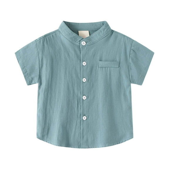 OSOLU Toddler Boys Girls Polo Shirts Short Sleeve Casual Solid Color Gentleman Tops Holiday T Shirt Boho Dailywear, 2-3 Years