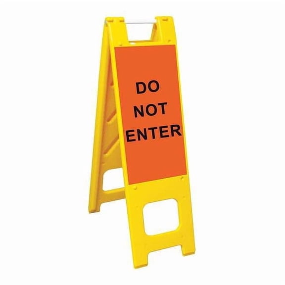 Barricade Sign, Polyethylene, Engineer, 45 in Height, 3 in Length, Yellow