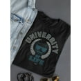 thumbnail image 3 of University of Life - Dark Emoji College Style Graphic Women's T-shirt, 3 of 4