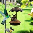 thumbnail image 6 of Luxcidy Vintage Metal Birds Feeder, Brown Iron Hanging Outdoor Bird Bath (Squirrel), 11.02x3.94in for Garden Yard Patio Lawns Decor, Rustic Finish (C), 6 of 6