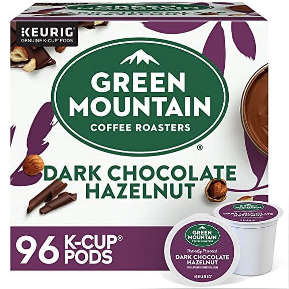 Green Mountain Coffee Roasters Dark Chocolate Hazelnut Coffee, Keurig Single Serve K-Cup Pods, 24 Count (Pack of 4) Package may vary