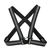 Adjustable Reflective Running vest Gear, High Visible reflective straps fit all ages, Black