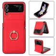 thumbnail image 1 of Elegante funda para Samsung Galaxy Z Flip4 con diseño plegable, soporte de anillo giratorio de 360 grados y respaldo magnético resistente al agua., 1 of 5