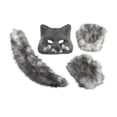 thumbnail image 3 of Conjunto de disfraz de cosplay Accesorios cómodos decorativos con máscara Guantes Cola para gris, 3 of 9