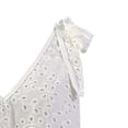 thumbnail image 7 of VUPSGEZ Knee Length Summer Dresses Women'S Solid Color Eyelet Embroidery Scallop Sleeveless Suspender Embroidered Jacquard Hollow Bow V Neck Mini Skirt Dress Cute Summer Dress(White,M), 7 of 7