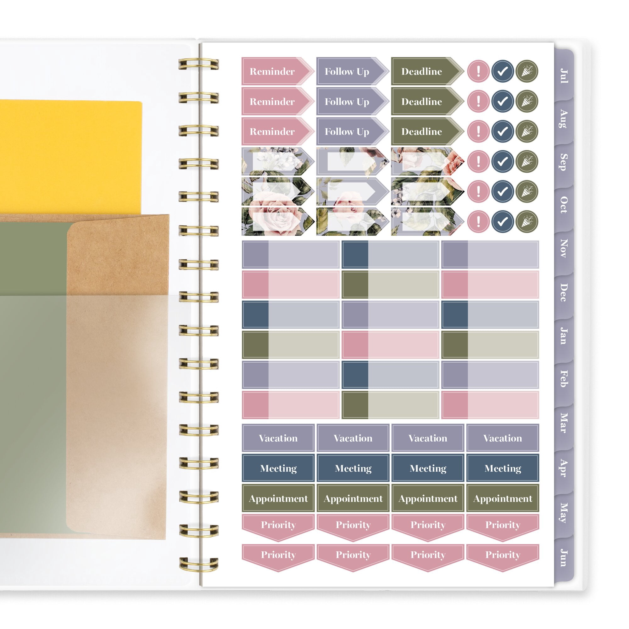 Mead Cambridge Tea Rose Academic 2026-2027 Weekly Monthly Planner Small 5 12 x 8