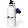 3dRose dance. Black., Sports Water Bottle, 21oz
