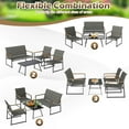 thumbnail image 2 of Gymax 4 Piece Patio Furniture Set Outdoor Metal Conversation Set w/ Padded Fabric Seat, 2 of 7