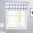 thumbnail image 1 of BeesClover Navy Blue Valance Curtain for Bathroom, Waffle Weave Textured Valance Curtains for Windows, Thick Yarn Dyed Striped Pattern Farmhouse Kitchen Valance Curtain Cafe Curtains, 60" W x 15" L, 1 of 6
