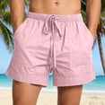 thumbnail image 4 of Mens Shorts Plus Size Cotton Linen Casual Shorts Color Solid Mens Shorts with Pockets Pull Rope Mens Shorts Elastic Waist Beach Shorts for Men Plus Size Pink1 ,4XL, 4 of 9